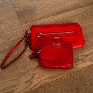 Coach Pebbled Leather Wristlet and Coin Purse Duo
